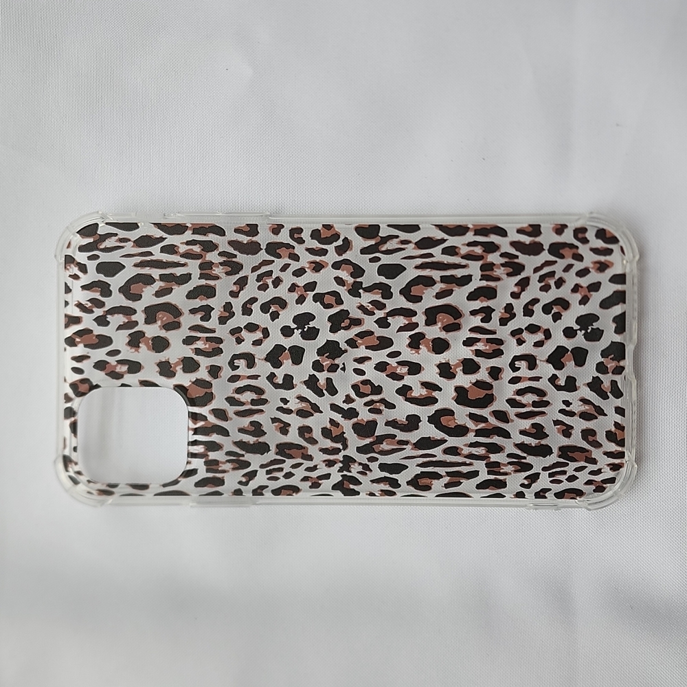iPhone 11 Cell Phone Case, 6.1 inches, Clear Leopard